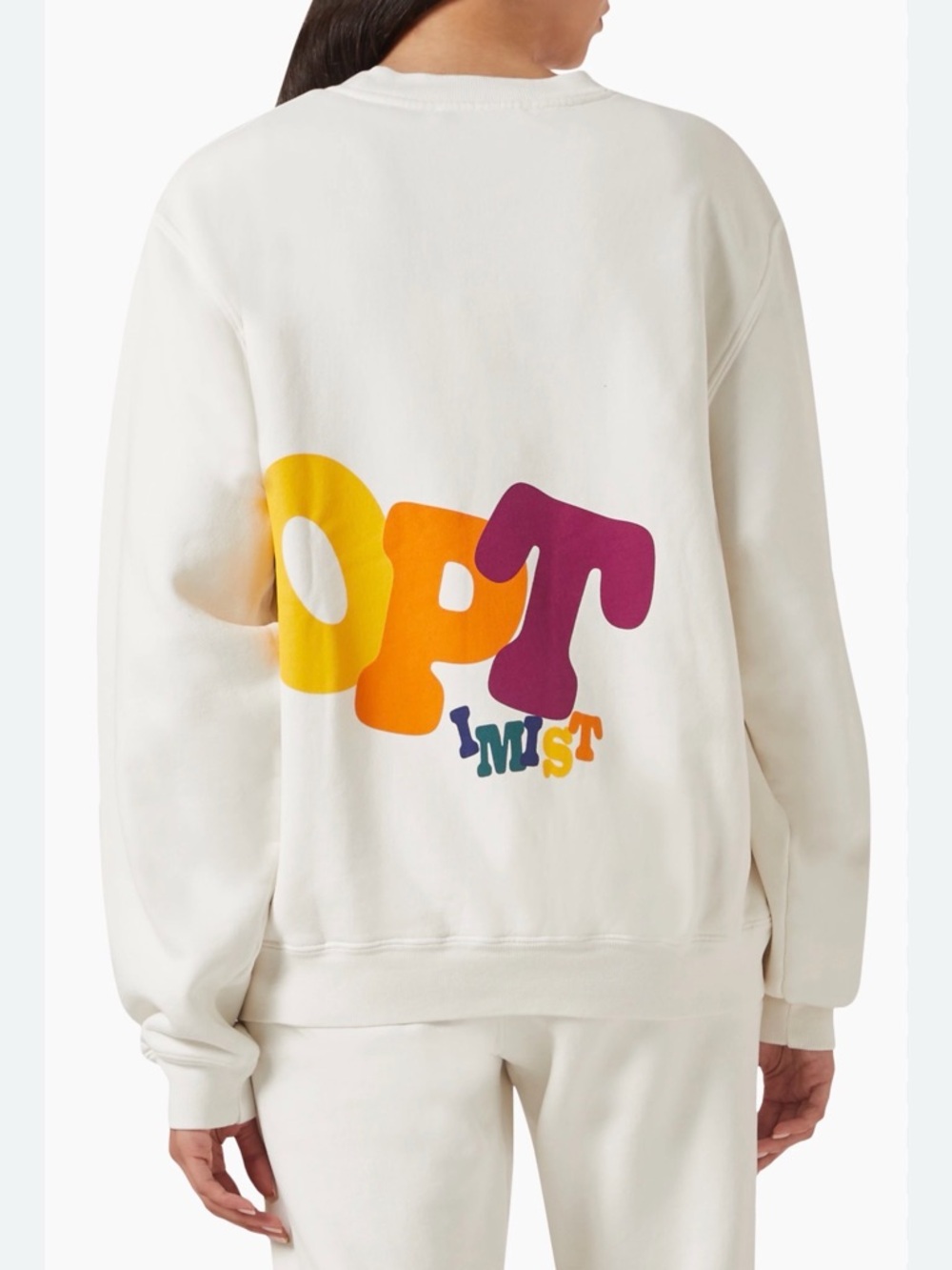 Madhappy Cream Crewneck with Yellow, Orange & Purple OPT Graphic